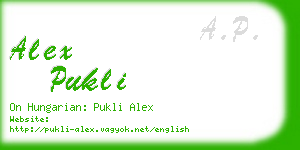 alex pukli business card